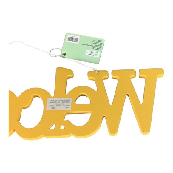 The Spring Shop Yellow Glitter Welcome Sign Home Wall Decor Hanging Door Plaque - Picture 9 of 10